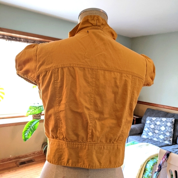 579 crop top button up shirt mustard yellow - Picture 2 of 11